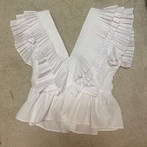 ChicWish White ruffle top XS/S